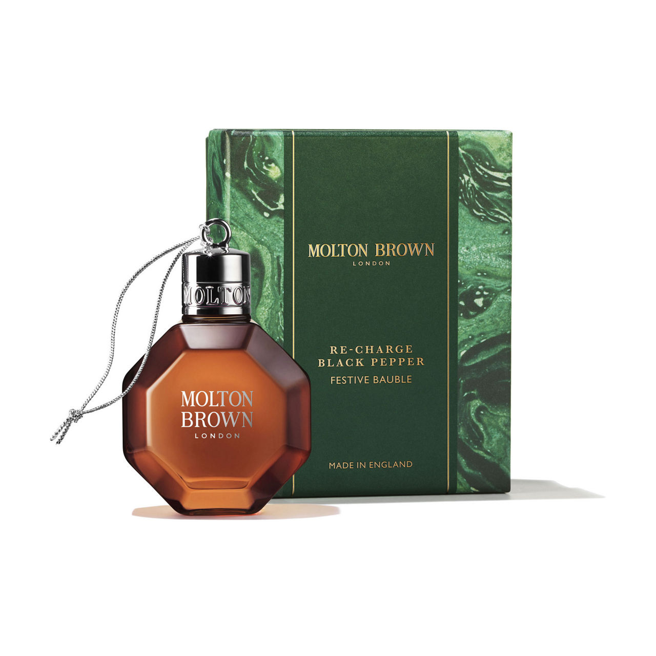 Re-Charge Black Pepper Bath & Shower Gel Bauble 75ml Molton Brown NEB24037